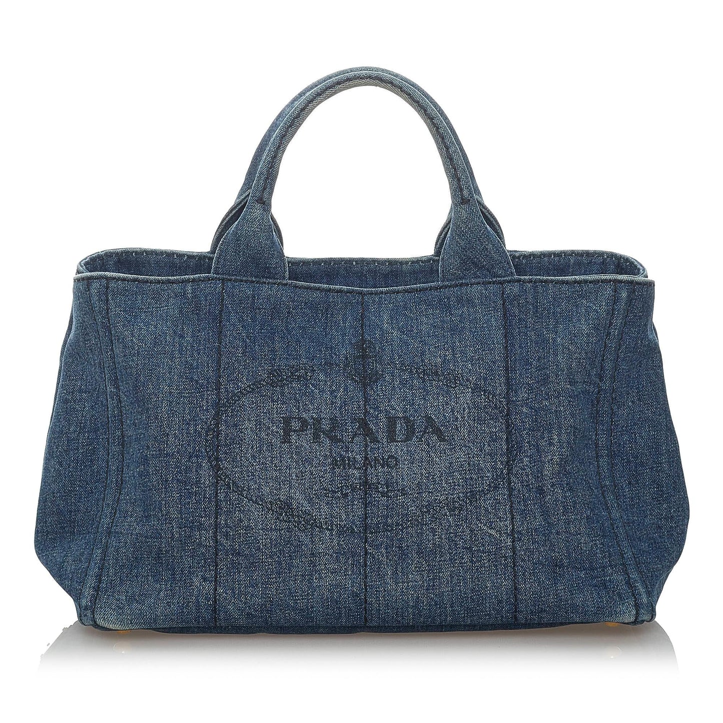 Prada Canapa Logo Denim Satchel (SHG-30503)