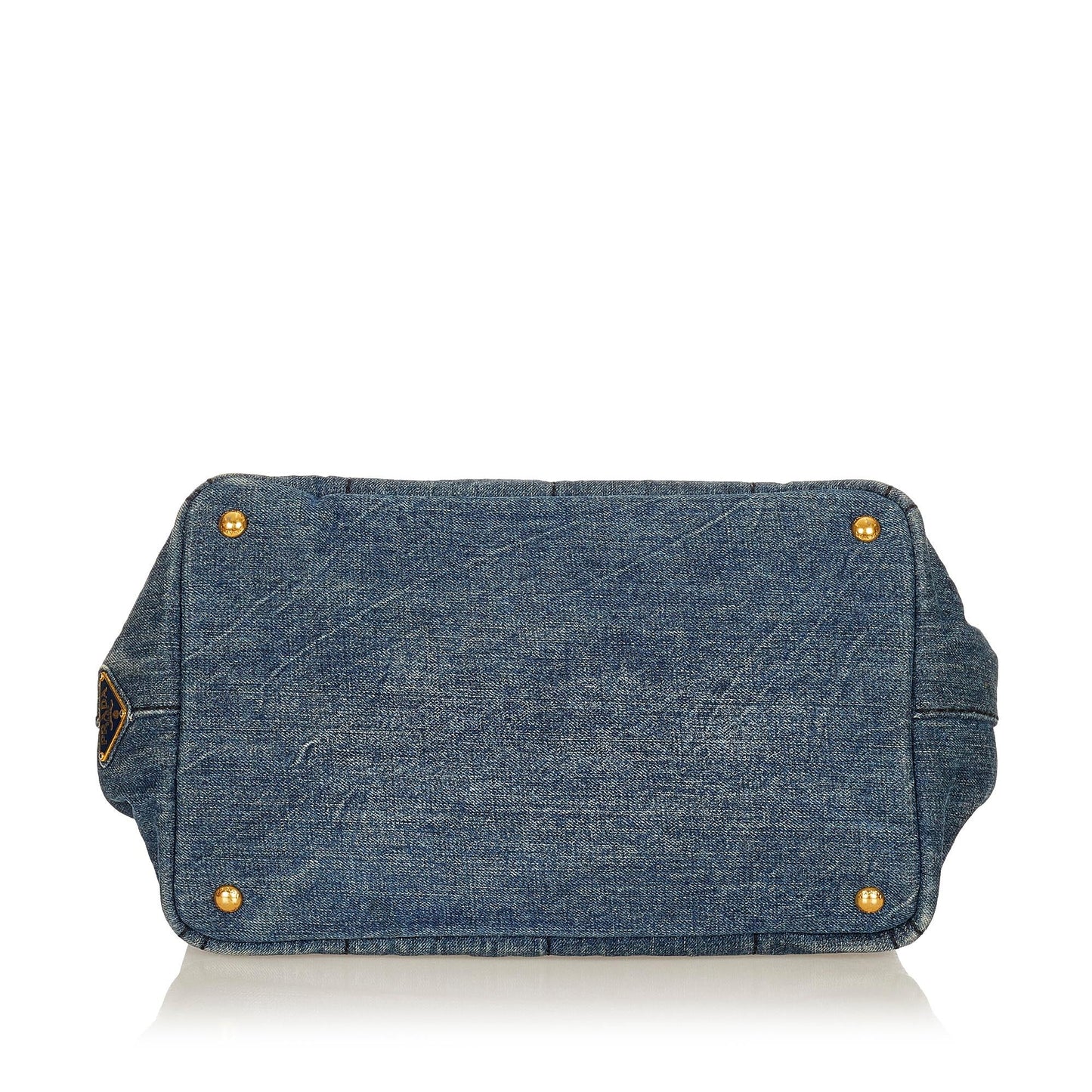 Prada Canapa Logo Denim Tote Bag (SHG-27049)