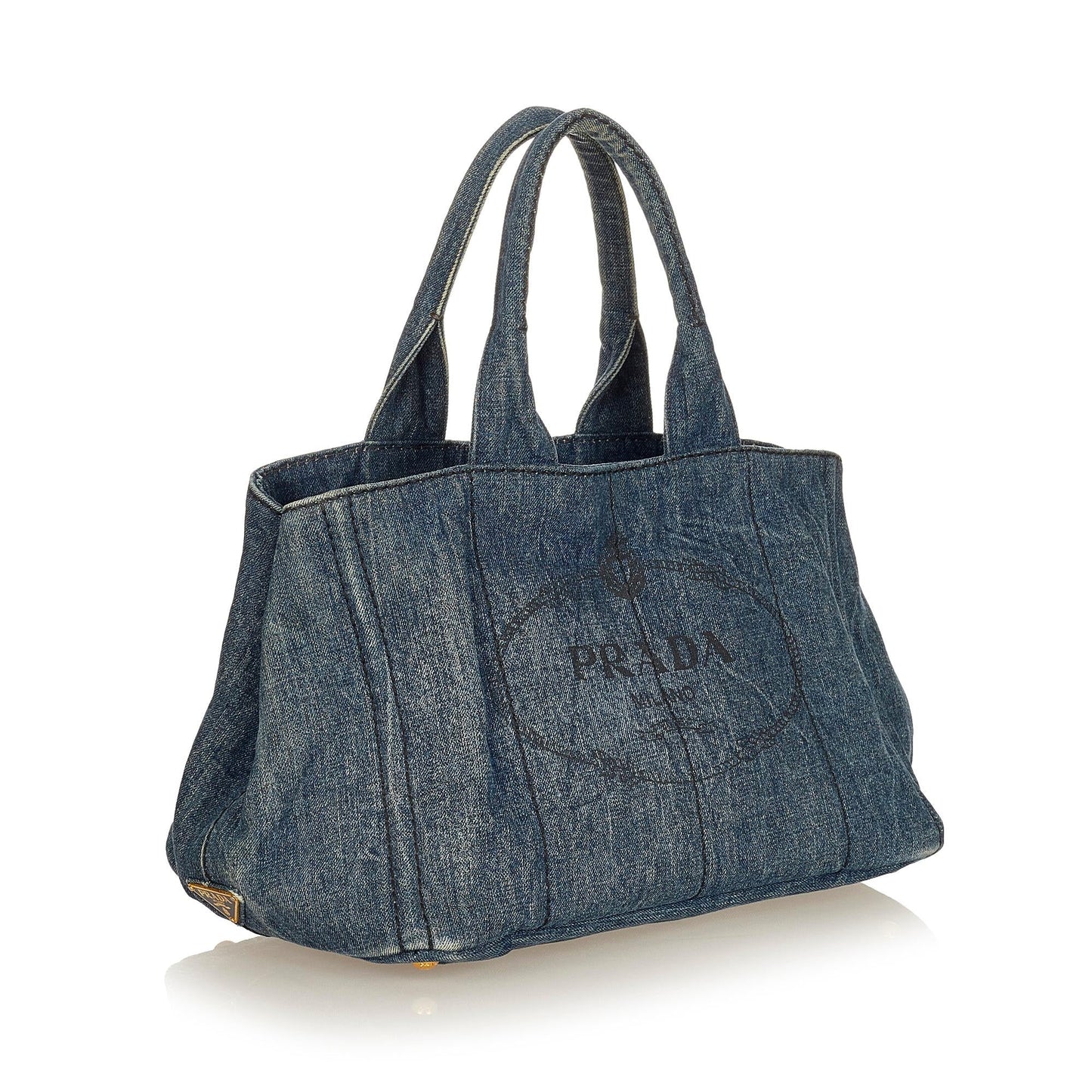 Prada Canapa Logo Denim Tote Bag (SHG-27049)