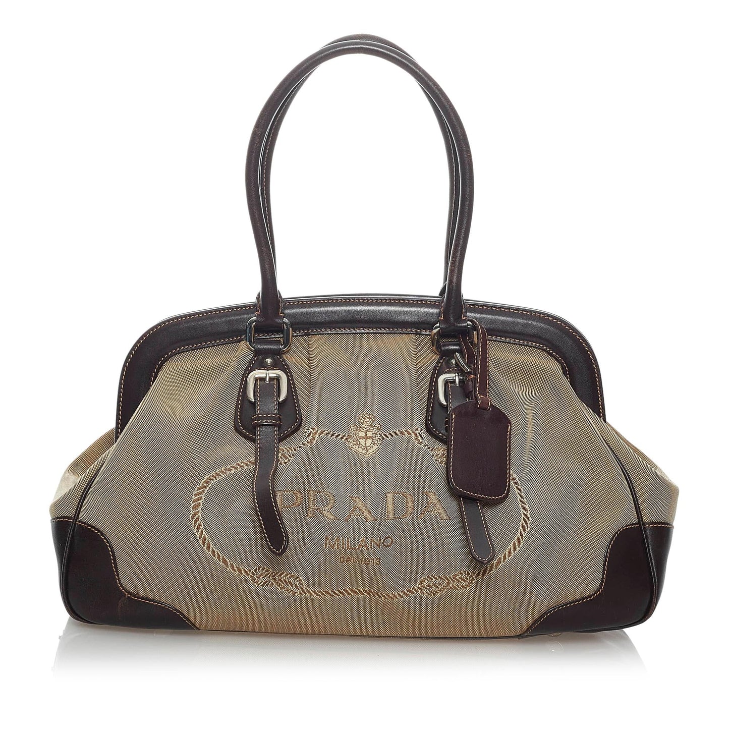 Prada Canapa Logo Frame Handbag (SHG-29755)