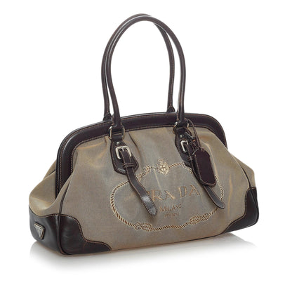 Prada Canapa Logo Frame Handbag (SHG-29755)