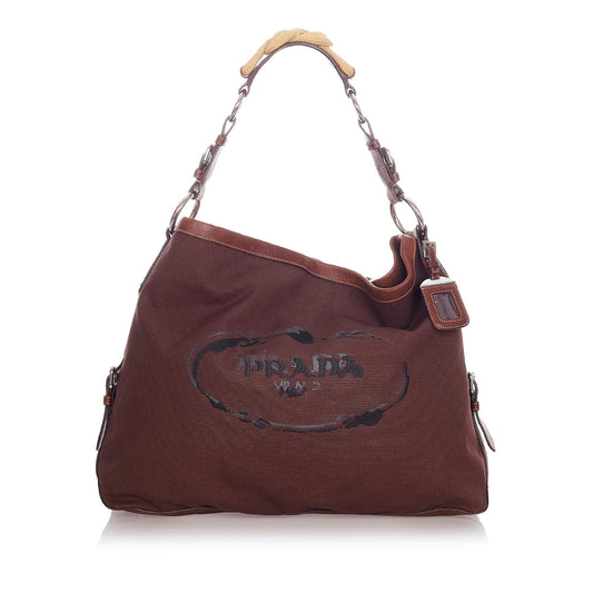 Prada Canapa Logo Nylon Shoulder Bag (SHG-22819)