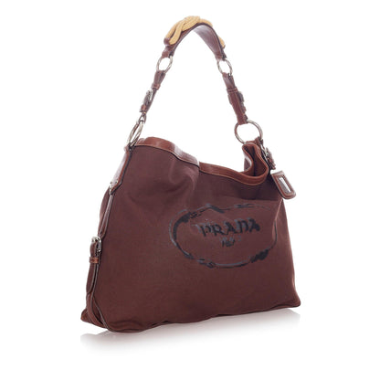 Prada Canapa Logo Nylon Shoulder Bag (SHG-22819)