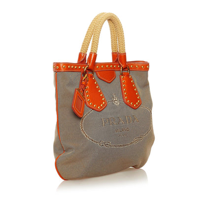 Prada Canapa Logo Satchel (SHG-34817)