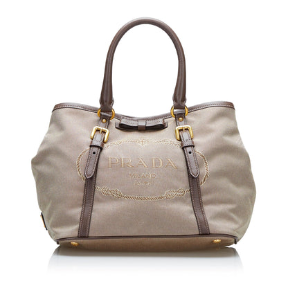 Prada Canapa Logo Satchel (SHG-CQEBmq)