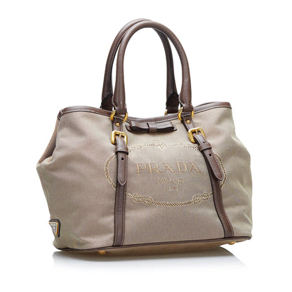 Prada Canapa Logo Satchel (SHG-CQEBmq)