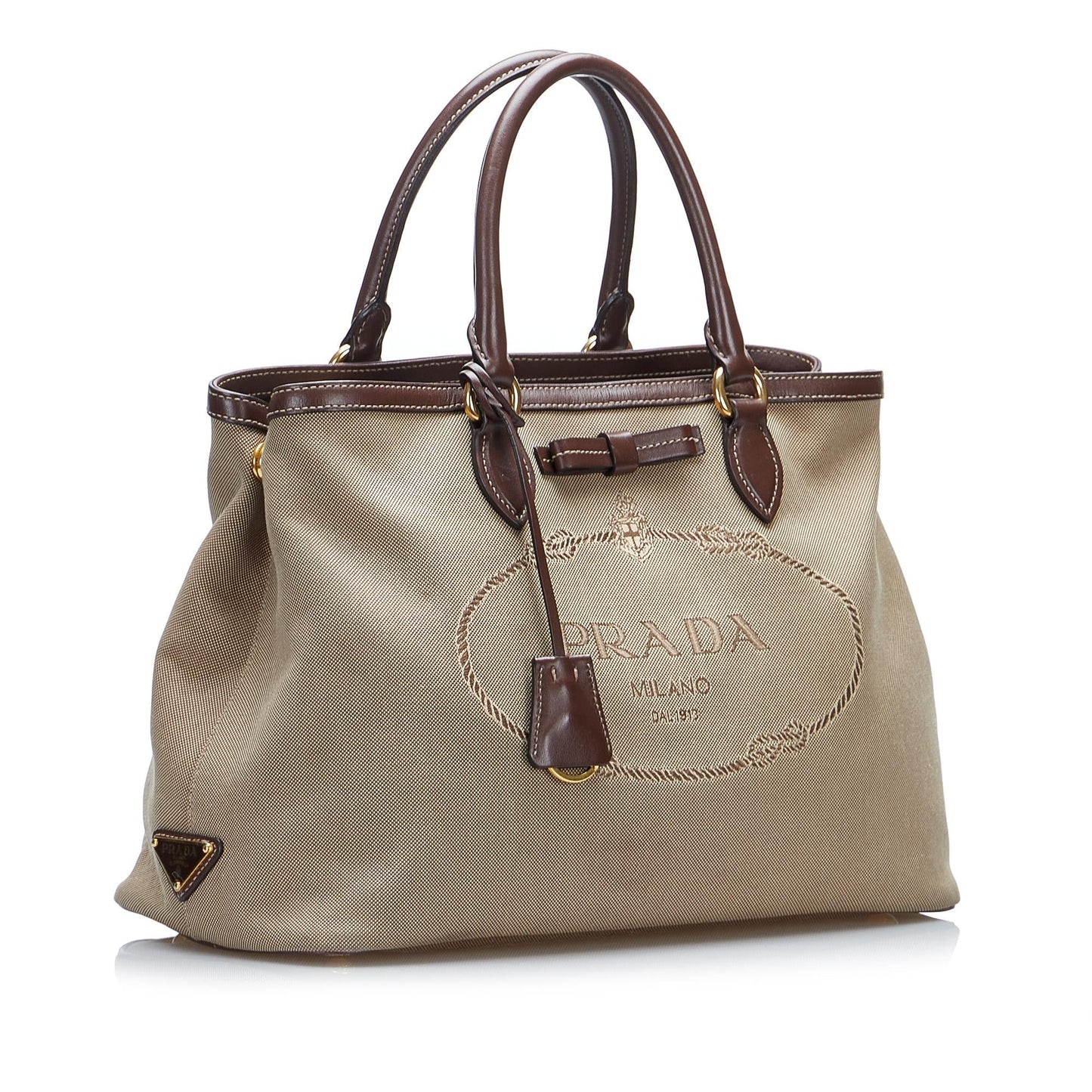 Prada Canapa Logo Satchel (SHG-iV35jz)