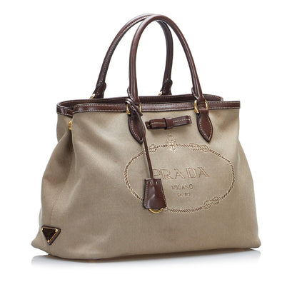 Prada Canapa Logo Satchel (SHG-iV35jz)
