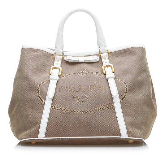 Prada Canapa Logo Satchel (SHG-R8aeDW)