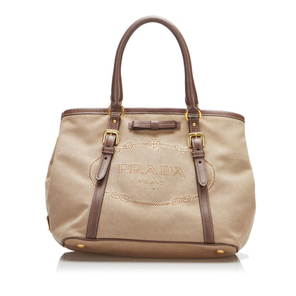 Prada Canapa Logo Satchel (SHG-G2nj09)