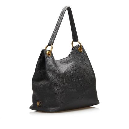 Prada Canapa Logo Vitello Phenix Shoulder Bag (SHG-35361)