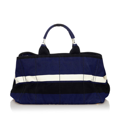 Prada Canapa Righe Canvas Handbag (SHG-37591)
