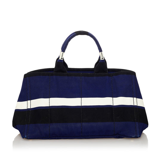 Prada Canapa Righe Canvas Handbag (SHG-37591)