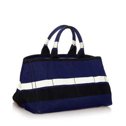 Prada Canapa Righe Canvas Handbag (SHG-37591)