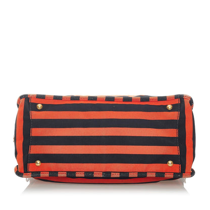 Prada Canapa Righe Canvas Satchel (SHG-0IK9a4)