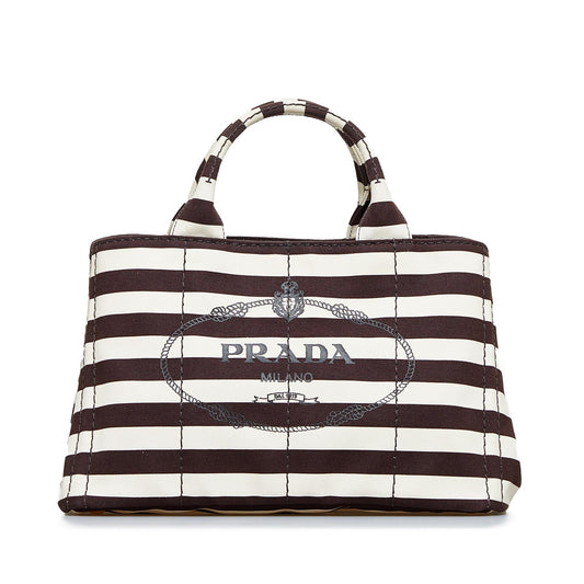 Prada Canapa Righe Satchel (SHG-GLNjBC)