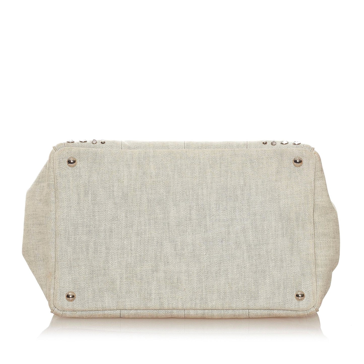 Prada Canapa Studded Canvas Satchel (SHG-28075)