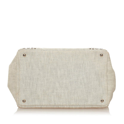 Prada Canapa Studded Canvas Satchel (SHG-28075)