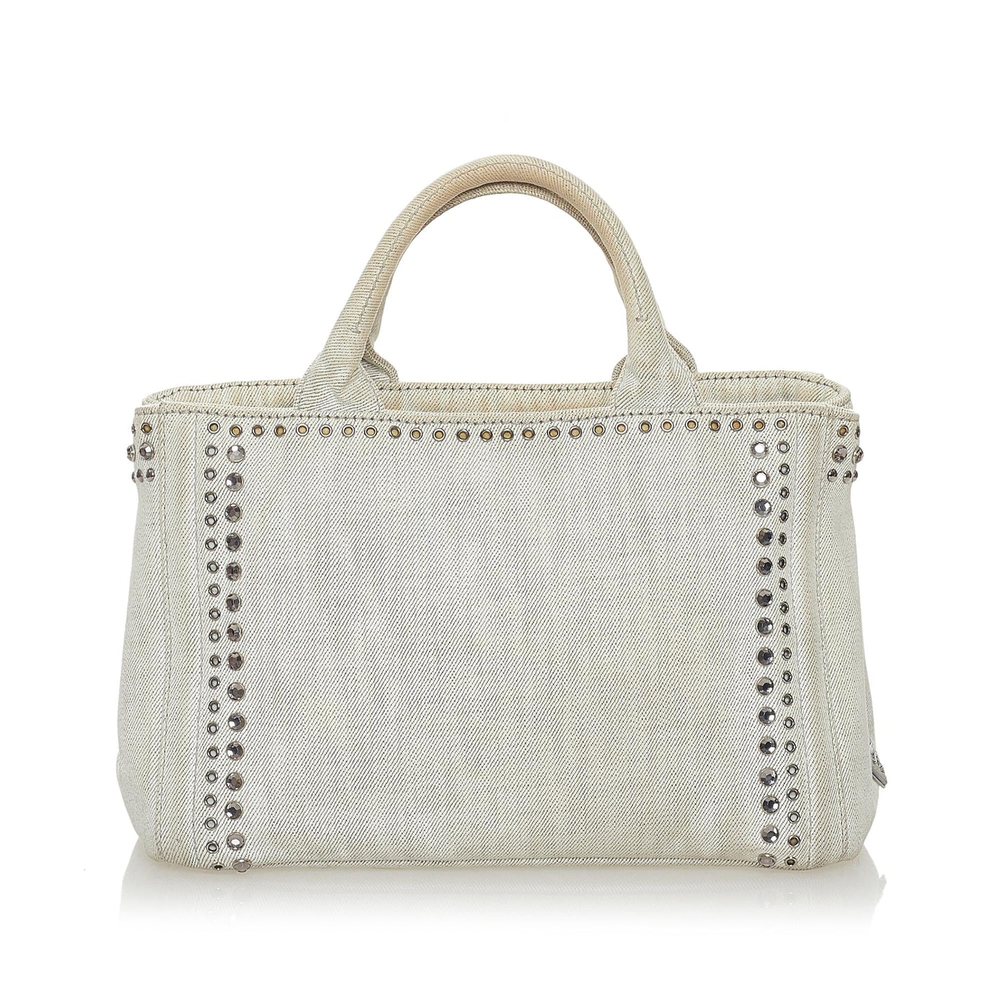 Prada Canapa Studded Canvas Satchel (SHG-28076)