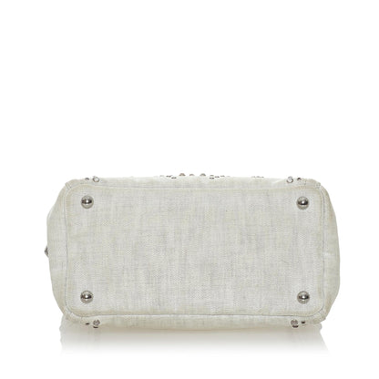 Prada Canapa Studded Canvas Satchel (SHG-28076)