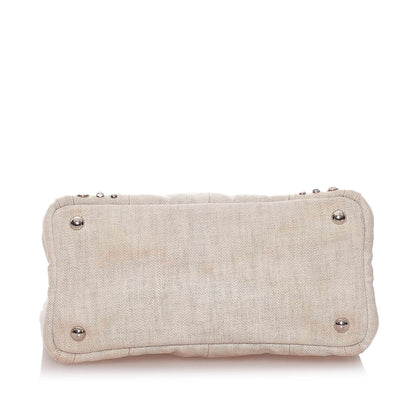 Prada Canapa Studded Canvas Satchel (SHG-28199)