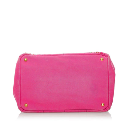 Prada Canapa Studded Canvas Satchel (SHG-30405)