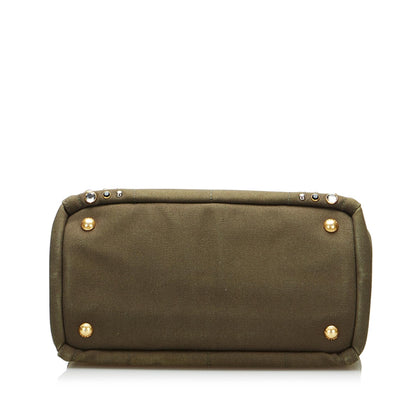 Prada Canapa Studded Satchel (SHG-KdOc2F)