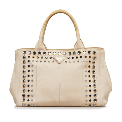 Prada Canapa Studded Satchel (SHG-LMdh5t)