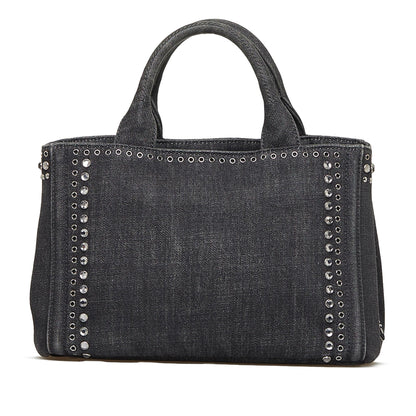 Prada Canapa Studded Satchel (SHG-Gz9UyX)