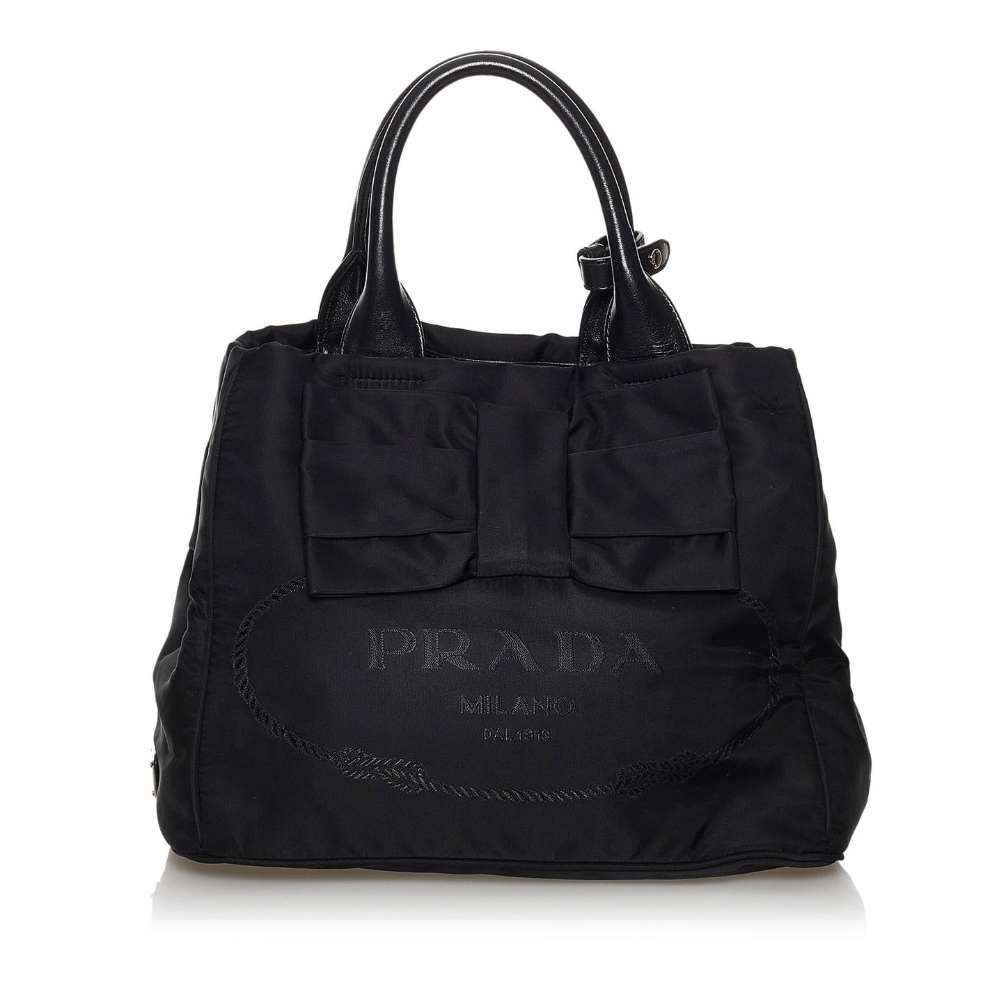 Prada Canapa Tessuto Bow Satchel (SHG-29978)