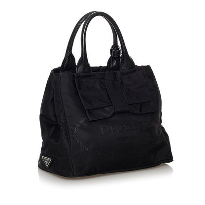 Prada Canapa Tessuto Bow Satchel (SHG-29978)