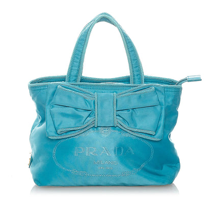 Prada Canapa Tessuto Bow Satchel (SHG-37311)