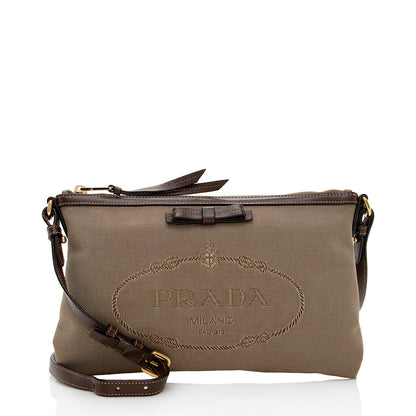 Prada Canvas Jacquard Logo Crossbody Bag (SHF-18477)