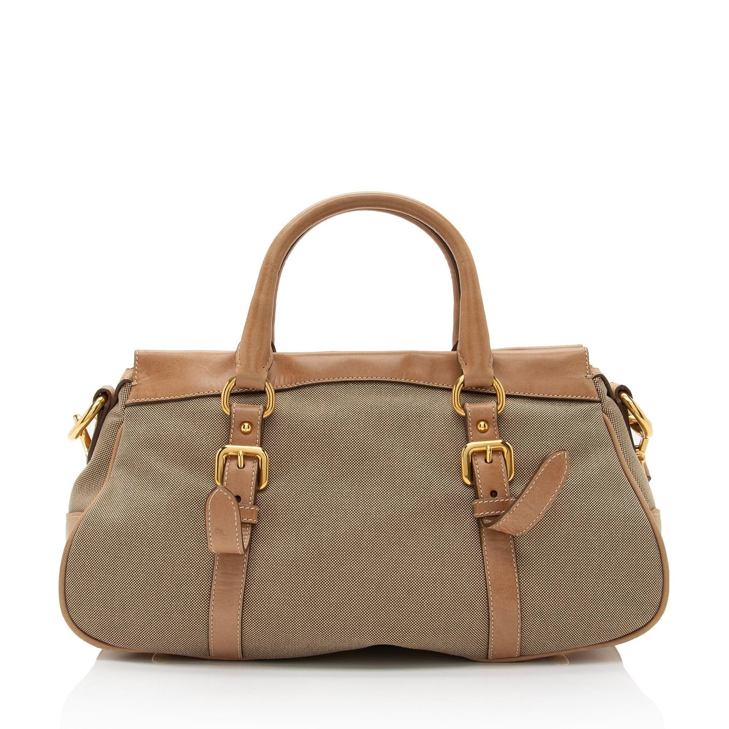Prada Canvas Logo Satchel (SHF-pgvjOz)