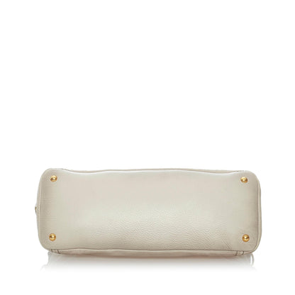 Prada Cervo Antik Frame Leather Satchel (SHG-32425)