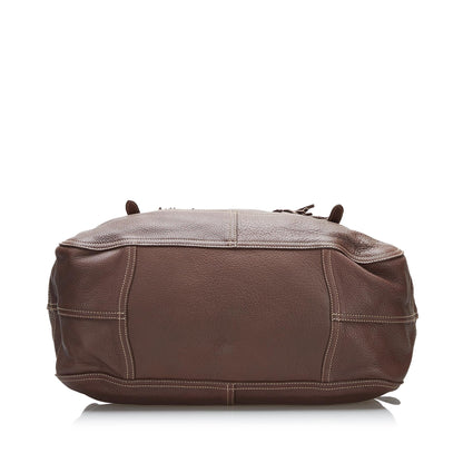 Prada Cervo Drawstring Leather Tote (SHG-37104)