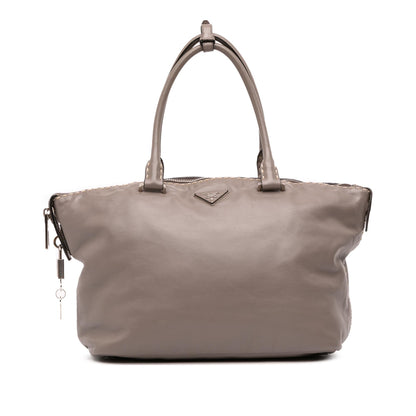 Prada City Calf Hand Stitched Zip Tote
