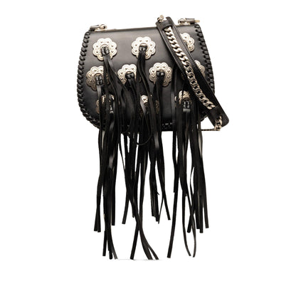 Prada City Calf Whipstitch Fringe Saddle Bag (SHG-uQWvTR)