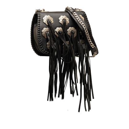 Prada City Calf Whipstitch Fringe Saddle Bag (SHG-uQWvTR)
