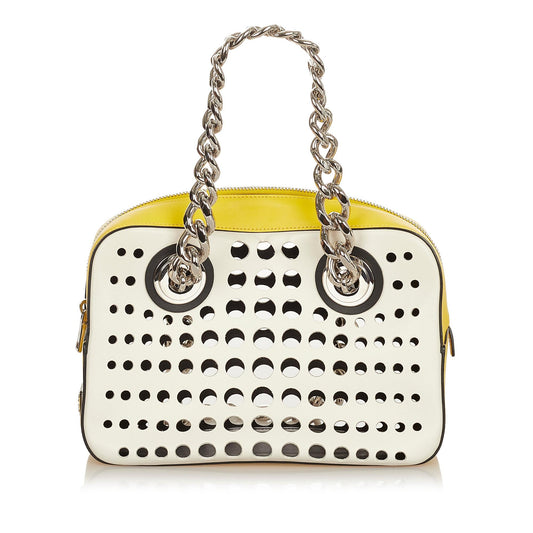 Prada City Fori Perforated Leather Handbag (SHG-25345)