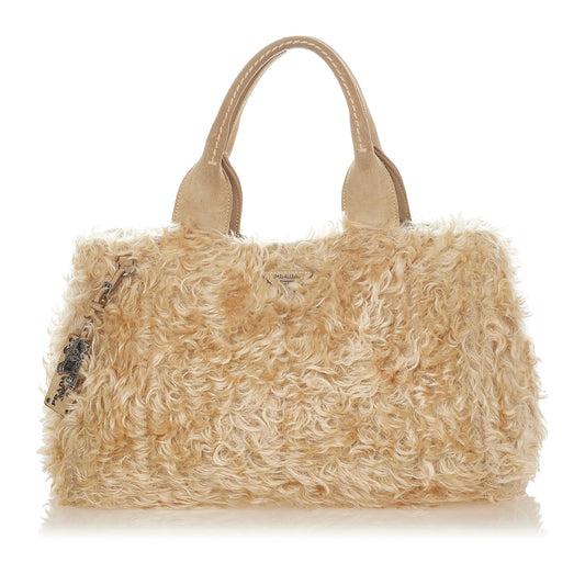 Prada Eco Kidassia Faux Fur Garden Handbag (SHG-25078)