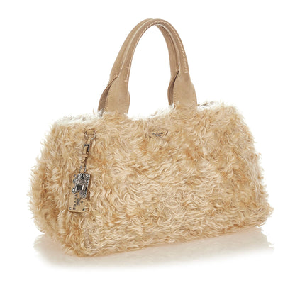 Prada Eco Kidassia Faux Fur Garden Handbag (SHG-25078)