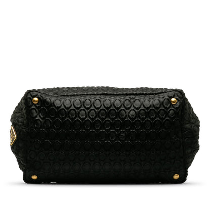 Prada Embroidered Canapa Satchel (SHG-vzVRBU)