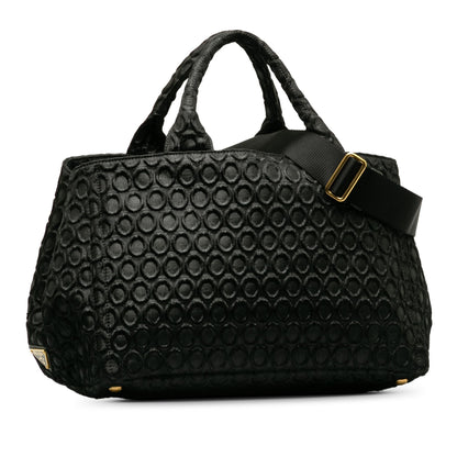 Prada Embroidered Canapa Satchel (SHG-vzVRBU)