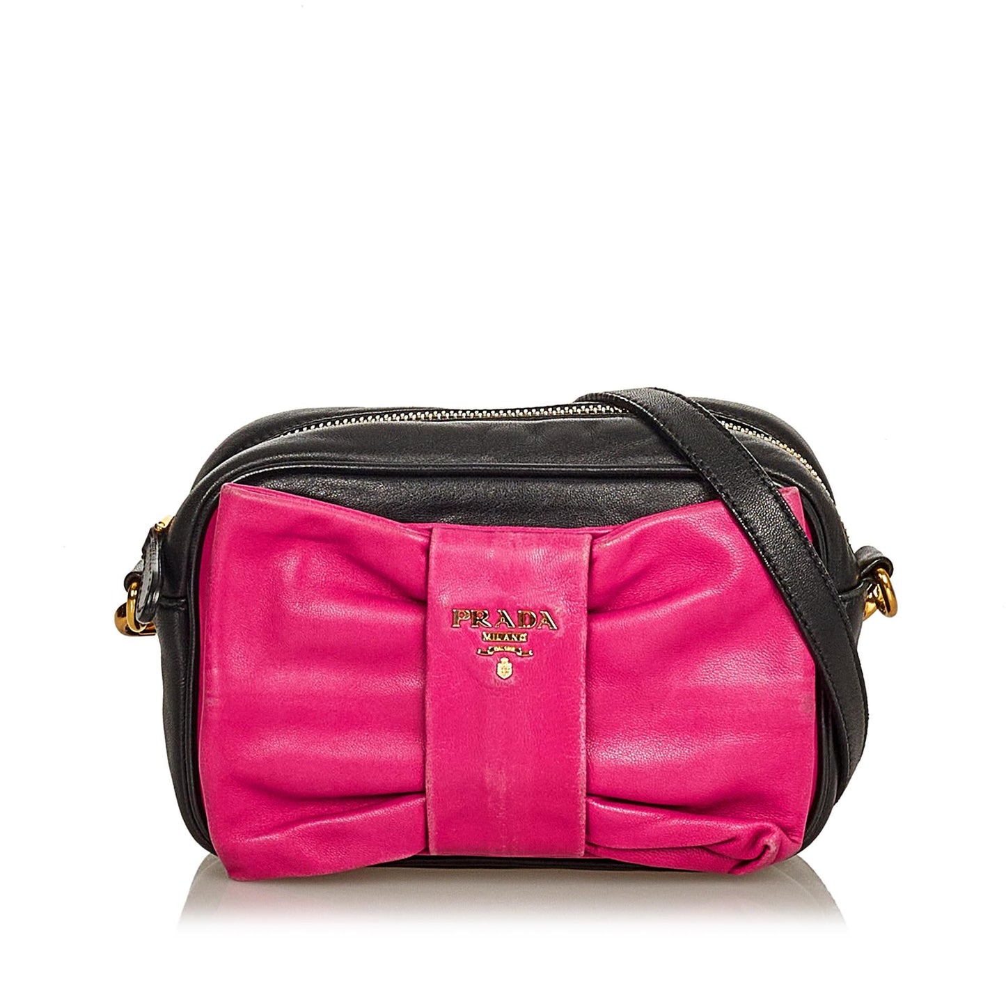 Prada Fiocco Bow Leather Crossbody Bag (SHG-25851)