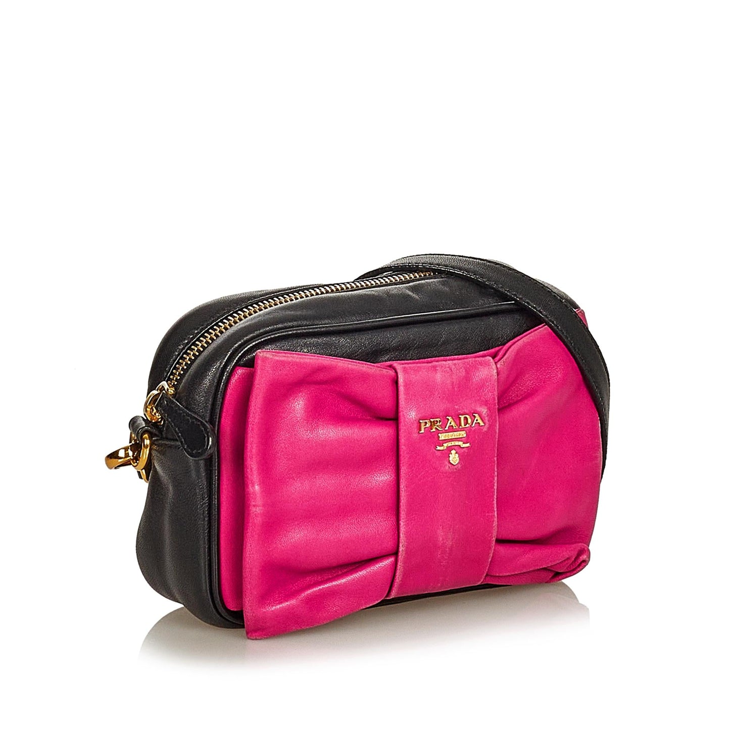 Prada Fiocco Bow Leather Crossbody Bag (SHG-25851)