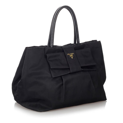 Prada Fiocco Bow Tessuto Handbag (SHG-27095)