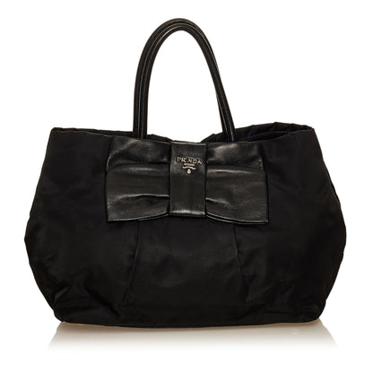 Prada Fiocco Bow Tessuto Handbag (SHG-29509)