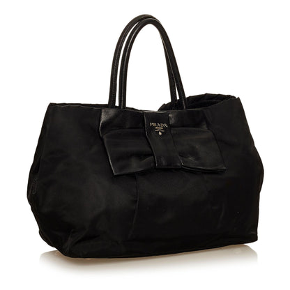 Prada Fiocco Bow Tessuto Handbag (SHG-29509)