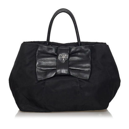 Prada Fiocco Bow Tessuto Handbag (SHG-30258)